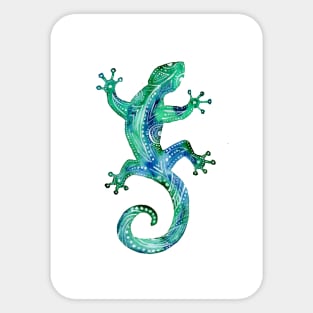 Turquoise Tribal Gecko Sticker